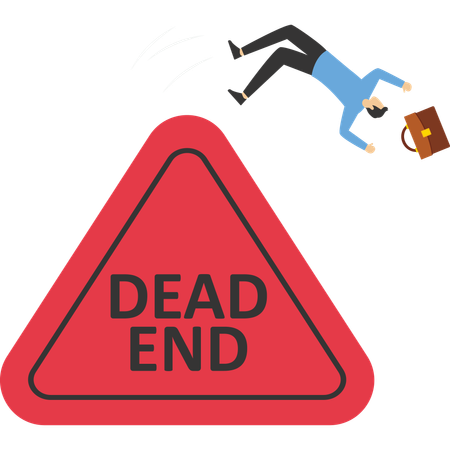 Businessman slip falling on exclamation symbol beware  일러스트레이션