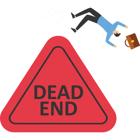 Mistake Caution Businessman Slip Falling On Exclamation Symbol Beware Careful Caution Sign Illustration