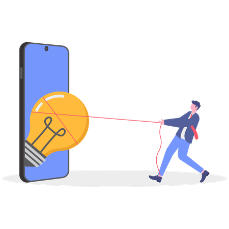 創造的なアイデアをつかむビジネスマン  イラスト