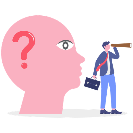 Businessman solves business perception  Illustration