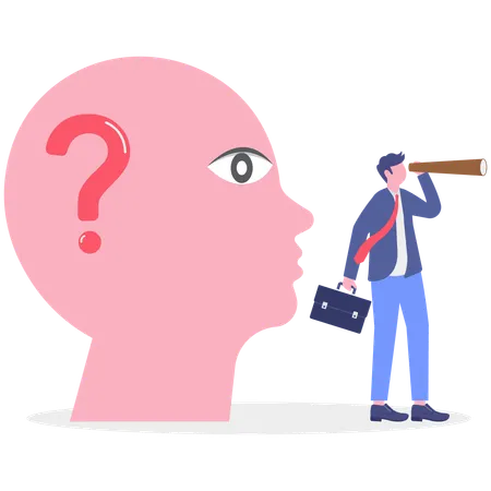 Businessman solves business perception  Illustration