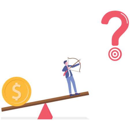 ビジネスマンがお金の問題を解決する  イラスト