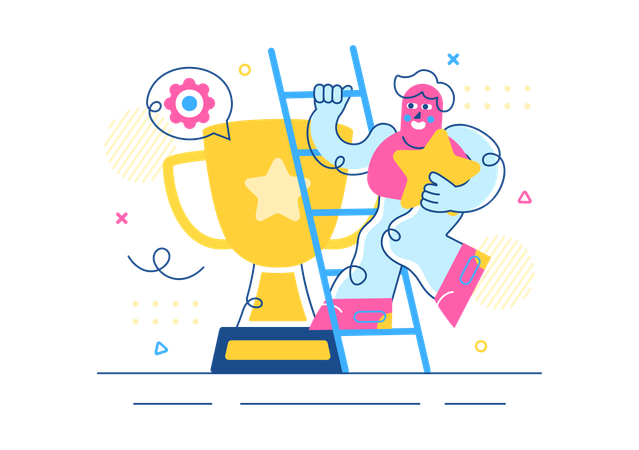 Businessman solving Business Challenge  Illustration