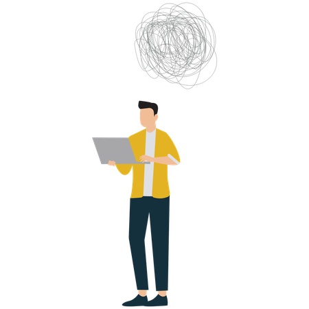Businessman solving business confusion  Illustration