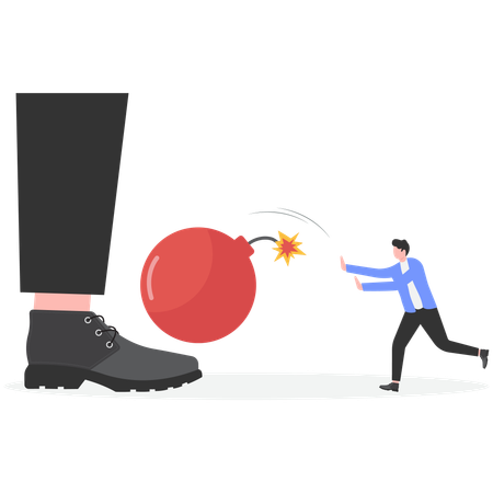 Businessman solving business obstacle  Illustration