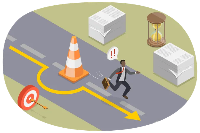 3 D Isometric Flat Vector Conceptual Illustration Of Solving Business Problem Overcome Obstacles Illustration