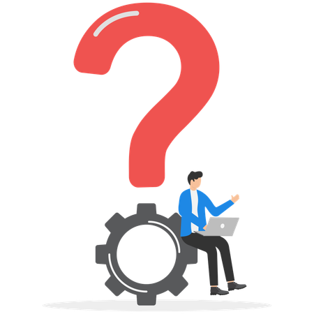 Businessman solving business problem  Illustration