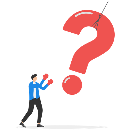 Businessman solving business problem  Illustration