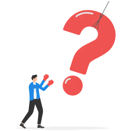 Businessman solving business problem  Illustration