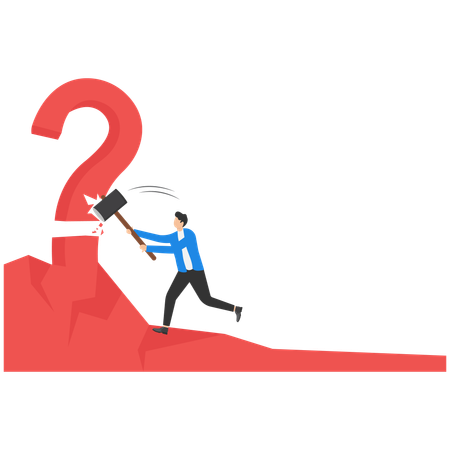 Businessman solving business problem  Illustration