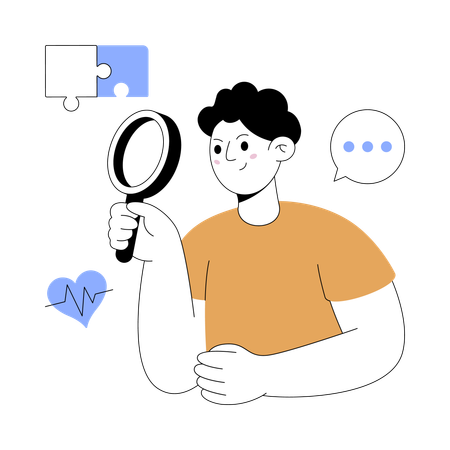 Businessman solving business puzzle  Illustration