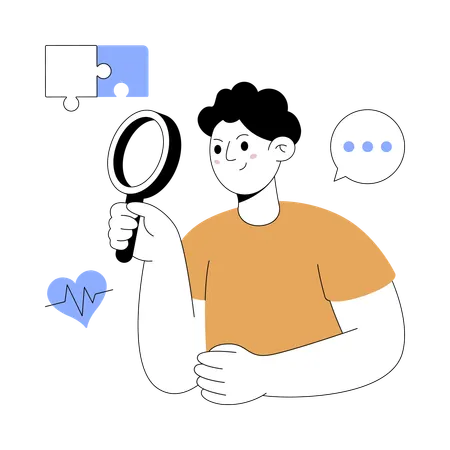 Businessman solving business puzzle  Illustration