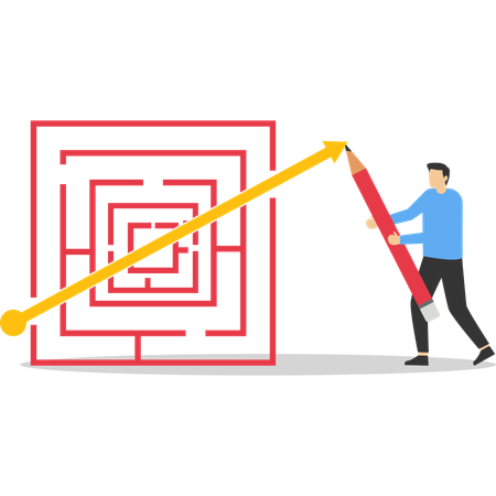 Businessman solving business puzzle  Illustration