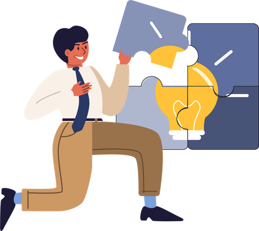 Businessman solving business solution  Illustration