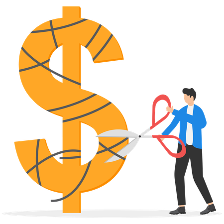 Businessman solving complex problem  Illustration