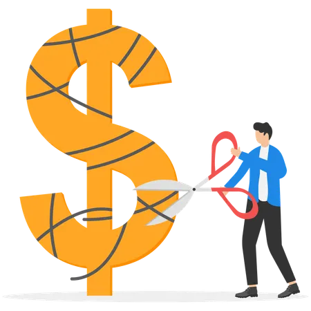 Businessman solving complex problem  Illustration