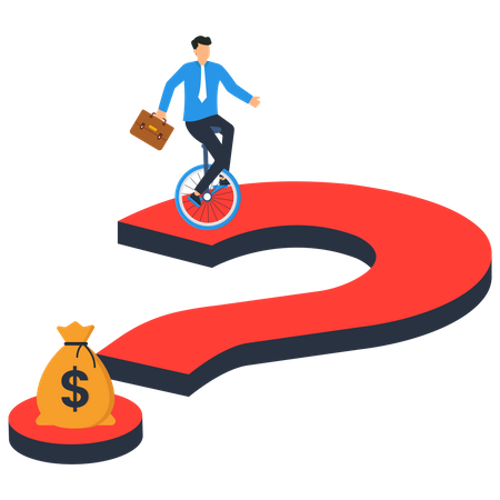 Businessman solving financial problem  Illustration