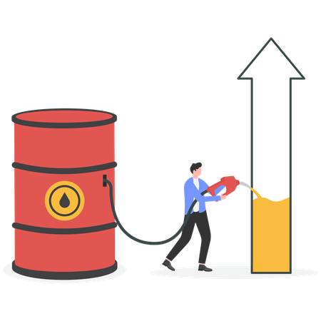 Businessman solving fuel crisis  Illustration