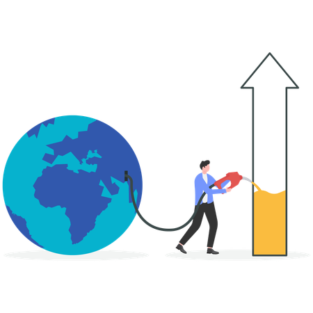 Businessman solving global problem  Illustration