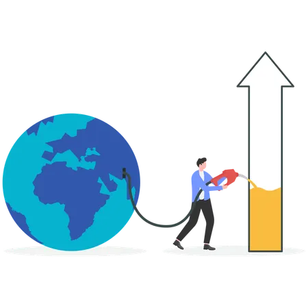 Businessman solving global problem  Illustration