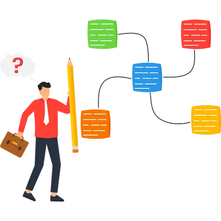 Businessman Solving Puzzle  Illustration