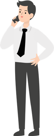 Businessman speaking by phone  Illustration