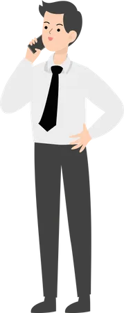 Businessman speaking by phone  Illustration