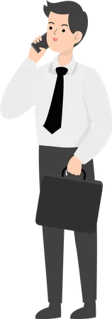 Businessman Standing In Various Roles Illustration