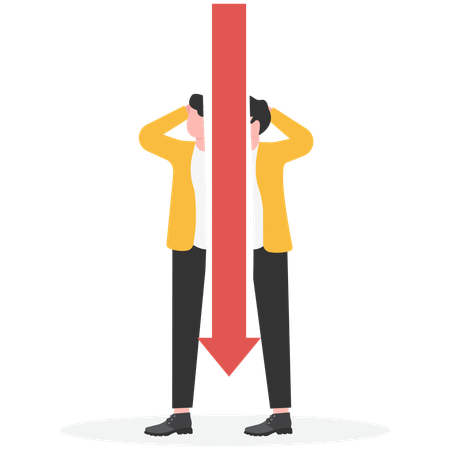 Businessman splitting himself  Illustration