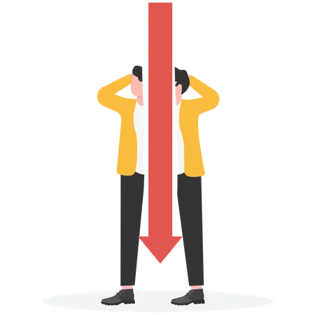 Businessman splitting himself  Illustration