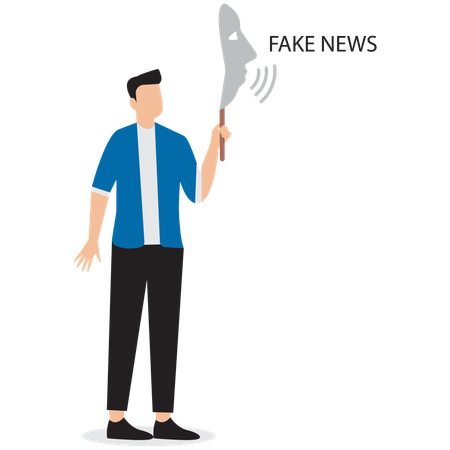 Businessman spreading face news  Illustration