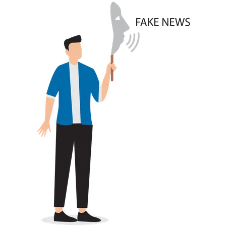 Businessman spreading face news  Illustration