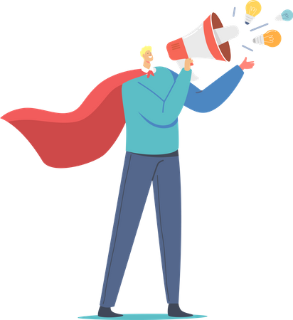 Businessman spreading knowledge  イラスト