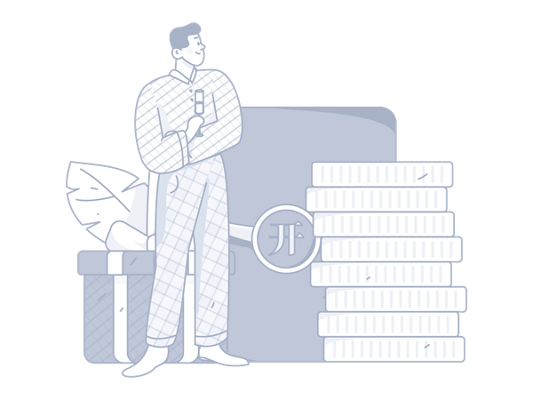 Businessman stacking investment money  Illustration