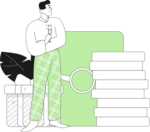 Businessman stacking investment money  Illustration
