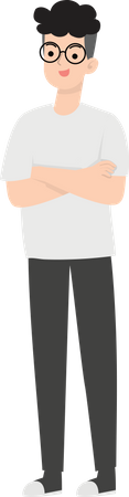 Businessman stand with arms crossed  Illustration