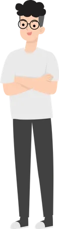 Businessman stand with arms crossed  Illustration