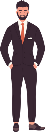 Businessman standing confidently  Illustration
