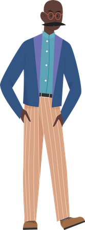 Businessman standing confidently  Illustration
