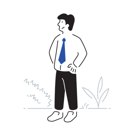 Businessman standing confidently  Illustration