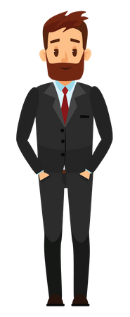 Businessman standing confidently  Illustration