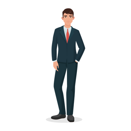 Businessman standing confidently  Illustration