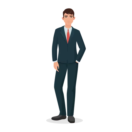 Businessman standing confidently  Illustration