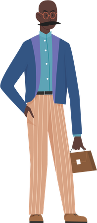 Businessman standing confidently with briefcase  Illustration