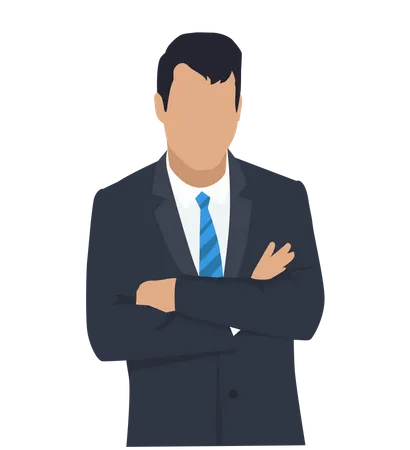 Businessman Standing In A Dark Suit Illustration