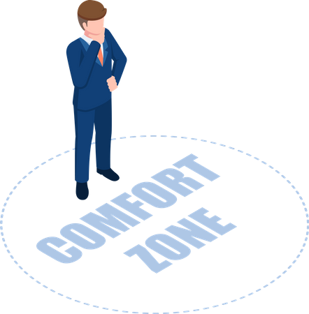 Businessman standing in comfort zone  Illustration