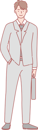 Businessman standing in suit  Illustration