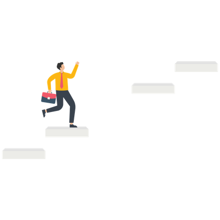 Businessman standing on a stair  Illustration