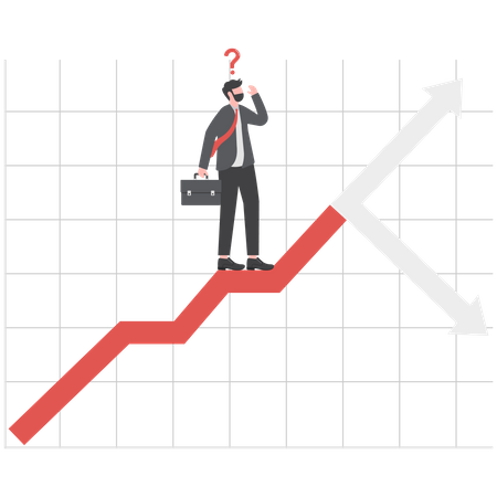 Businessman standing on bar graph analysis growth  Illustration