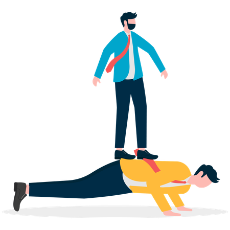 Businessman Standing on other businessman  Illustration